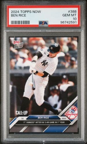 2024 Topps Now Ben Rice Rookie Rc 388 3 Hr Game New York Yankees