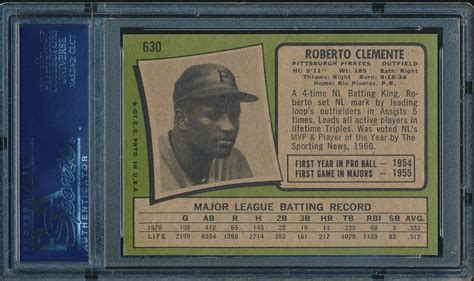 Topps Baseball Roberto Clemente Psa Nm Mt Hof Stunning