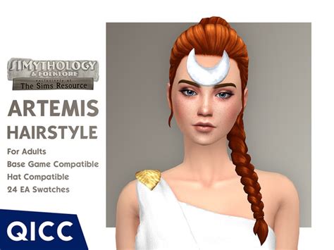 The Sims Resource Qicc Simythology Folklore Artemis Hair Package