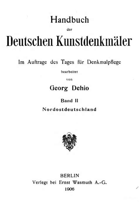 Dehio G Handbuch Der Deutschen Kunstdenkm Ler Band Ii