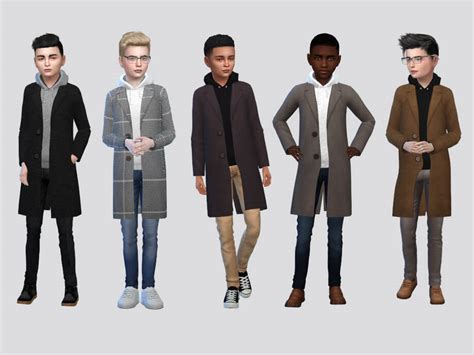 Sims 4 Aster Coat Hoodie Boys By Mclaynesims At Tsr The Sims Book