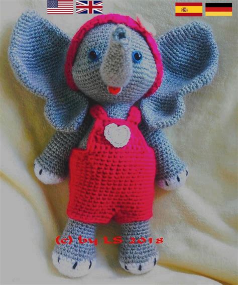 PDF Häkelanleitung Elefanten Dame Paula Amigurumi Deutsch Etsy de