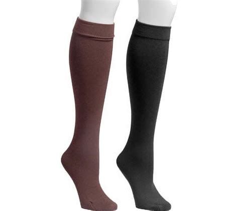 Muk Luks Womens Fleece Lined 2 Pair Pack Knee High Socks