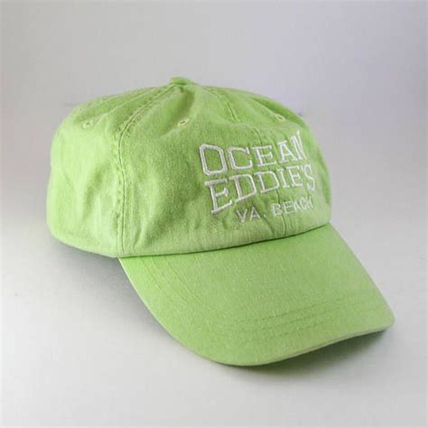 Ocean Eddies Virginia Beach Green Dad Hat Vintage Vacation Baseball