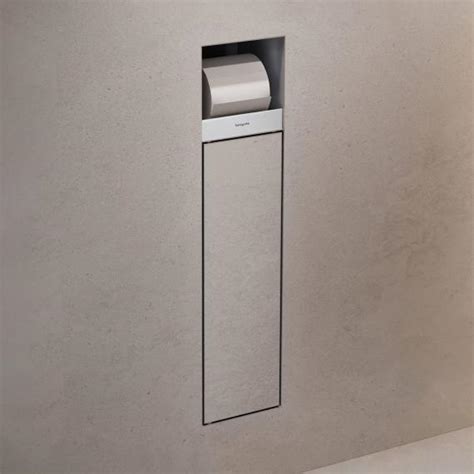 Hansgrohe XtraStoris Rock Recessed Toilet Module With Tileable Door