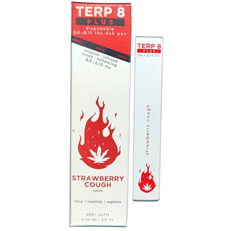 Terp 8 Plus Strawberry Cough Delta 8 Delta 10 Thc Disposable Dab Pen