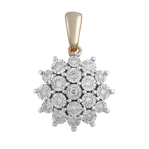 diamond cluster pendant knights  jewellers  jewellery store