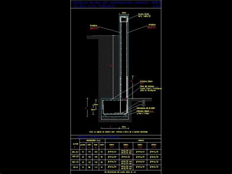 Muro De Contenci N En Autocad Descargar Cad Kb Bibliocad