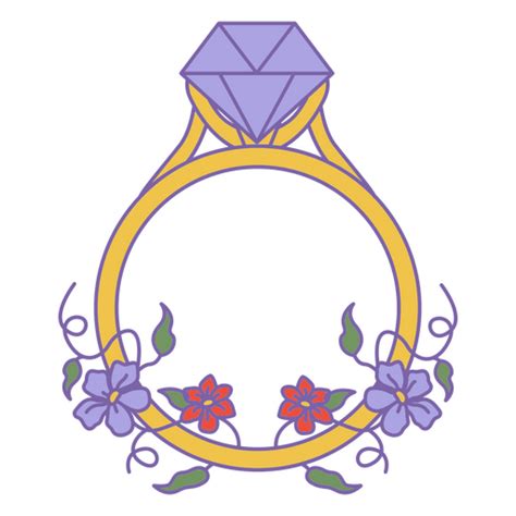 Design PNG E SVG De Anel De Diamante Roxo Para Camisetas