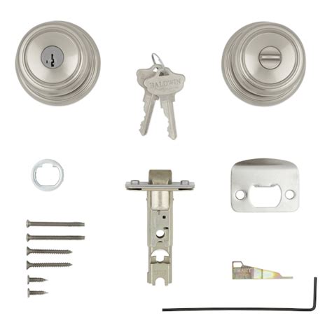 Baldwin Prestige Alcott Satin Nickel Smartkey Exterior Keyed Entry Door Knob 354atk 15 Smt Cp At