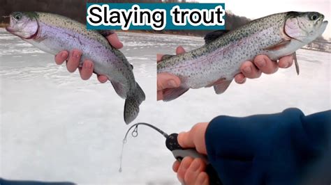 Ultra Light Ice Fishing For Trout YouTube