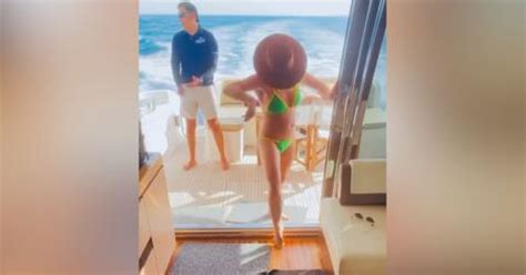 Bikini Clad Britney Spears Touches Her Body As She Dances On A Boat