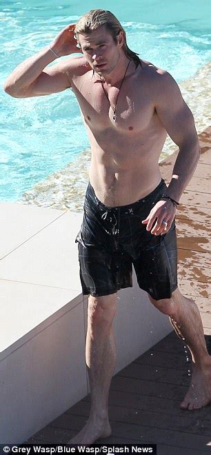 Chris Hemsworth Wet In The Pool Scans Naked Male Celebrities