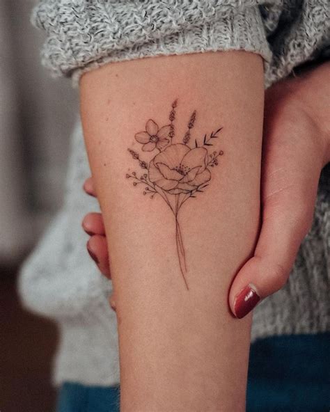 Alina Fineline Tattoo Artist On Instagram Poppy Forgetmenot