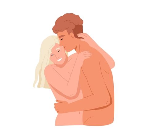 Premium Vector Naked Love Couple Of Man And Woman Lover Hugging And