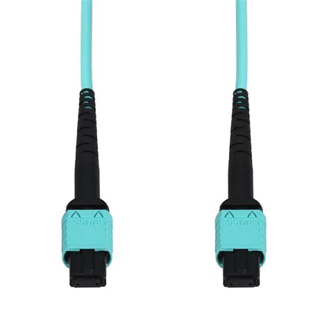 3m Mpo Female To Mpo Female Om4 12 Strand Crossover Aqua Fiber Lszh Patch Cable Your Fiber