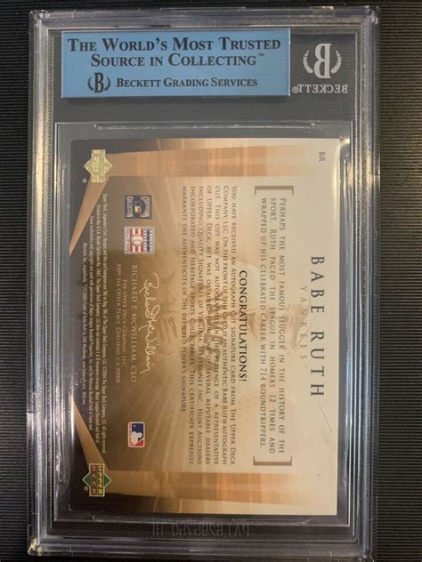 BABE RUTH 2004 SP LEGENDARY CUTS CUT AUTO SP BAS BGS AUTH RED INK EBay