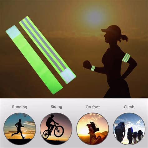 4 X Safety Night Reflective Wristbands Arm Belt Night Run Armband Leg