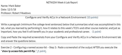 Netw Netw Netw Week Lab Report Solved College Papers