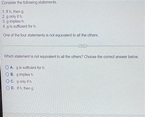 Solved Consider The Following Statements 1 If H Then G