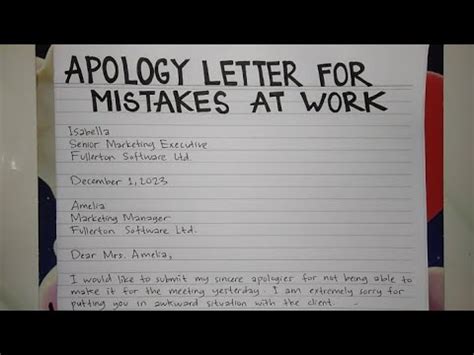 How To Write An Apology Letter For Mistakes At Work Step By Step Guide