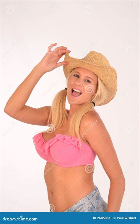 Blonde In Hat Stock Image Image Of Beautiful Blowing 26058819