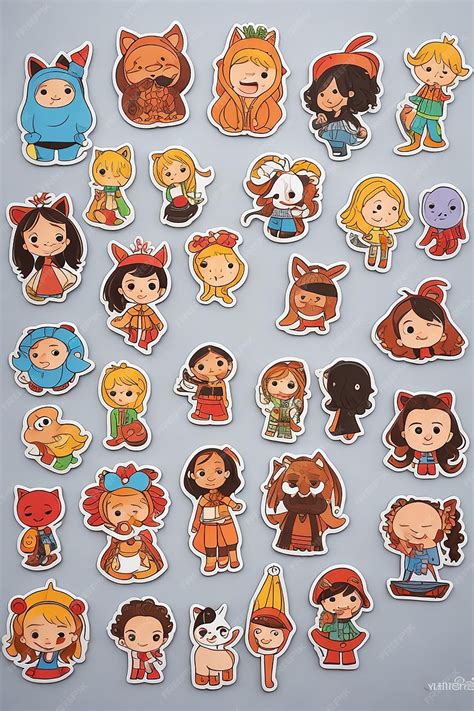 Premium Photo | Anime cartoon character stickers pack image ai generated