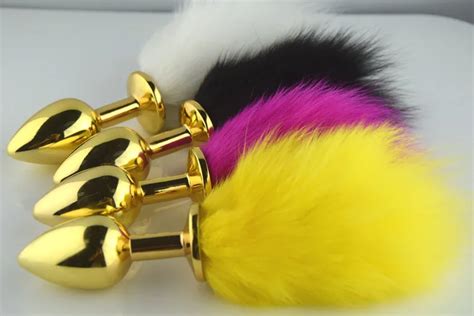 Gold Stainless Steel Metal Anal Plug Toys Small Size Sexy Rabbit Tail Bunny Butt Plug Unisex Sex