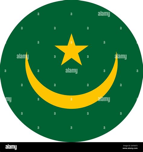 Mauritania Bandera Icono Redondo Ilustraci N Vectorial Perfecto Para