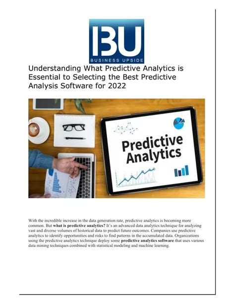 Ppt Understanding What Predictive Analytics Is Essential To Selecting The Best Predictive