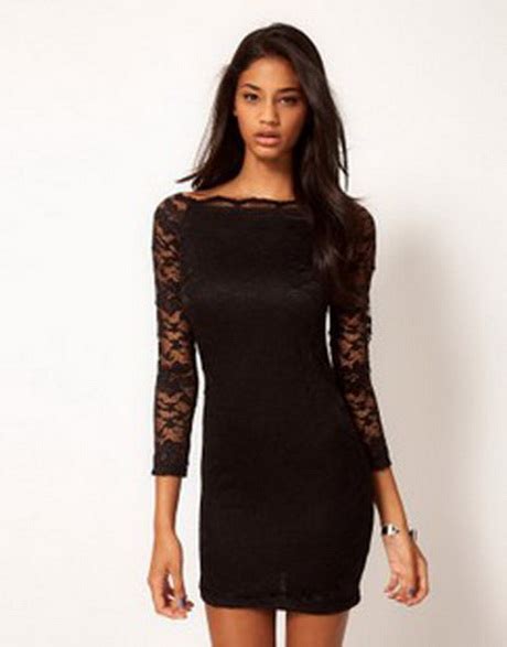 Black Lace Long Sleeve Dress Natalie