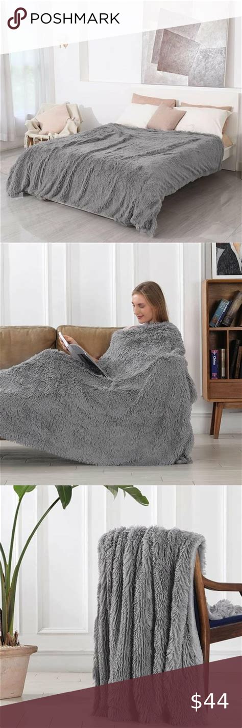 Decorative Extra Soft Faux Fur Throw Blanket X Grey Faux Fur