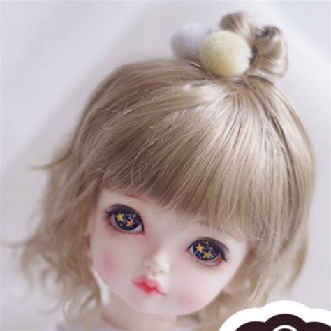 Bjd Cute Pink Naturally Curly Hair Imitation Mohair Wig For Etsy