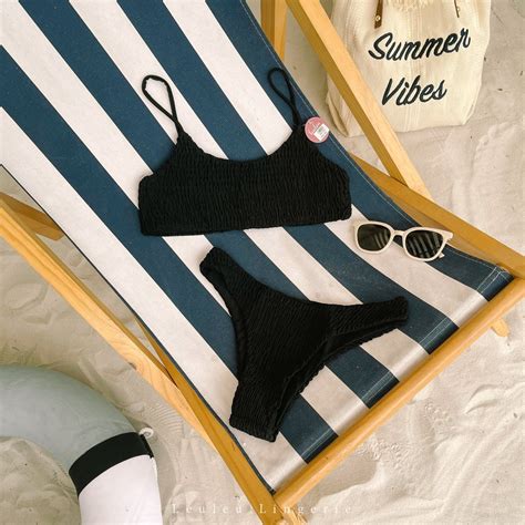 Bikini 2 mảnh màu trắng xinh xắn basic sexy cho mùa hè leuleu lingerie