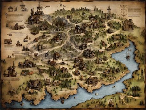 Premium Photo Pirate Map With Pirate Ships Islands And Nautical Signs