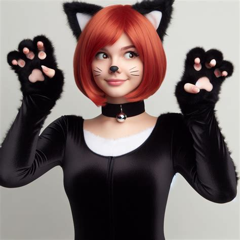 Cute Black Cat Red Haired Catgirl By Mysticnitekatt On Deviantart