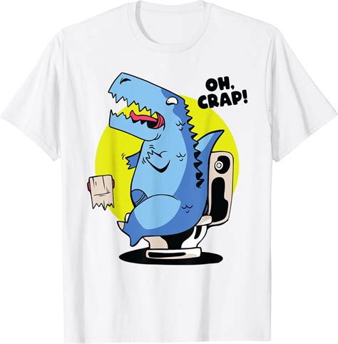 Oh Crap Funny Trex Shirts For Men Women Short Arms T Rex T Shirt Uk Fashion