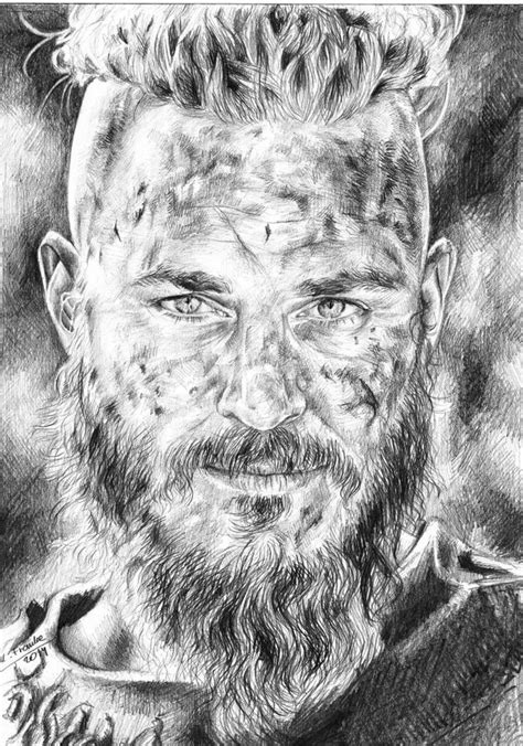 Travis Fimmel As Ragnar Lothbrok Dessin Viking Dessin De Visage