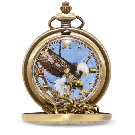Patriotic Flying Eagle Pocket Watch With T Watch Collections Etc
