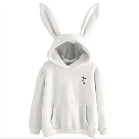 Cute Bunny Girl Hoodie With Ears Casual Longsleeve Etsy Hoodies