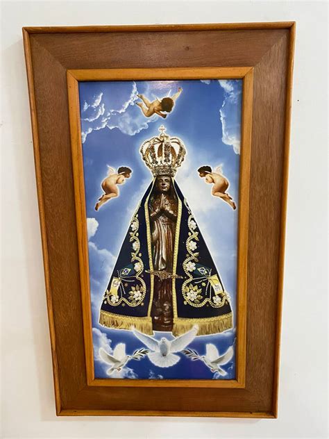 Quadro Nossa Senhora Aparecida Madeira De Cedro Quadros Religiosos