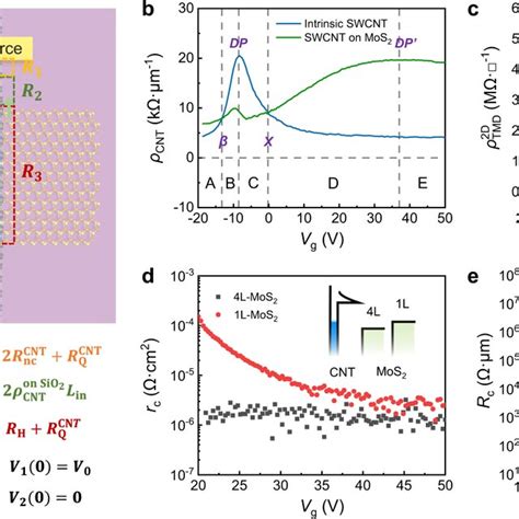 Electrical Transport Measurements Of Mos2 Fets With 1d Semimetal