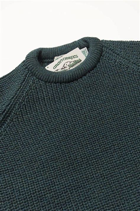 Aran Crafts Men S Fisherman Irish Rib Crew Neck Wool Sweater