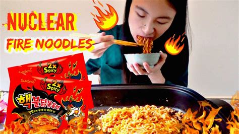 Nuclear Fire Noodle Challenge 2x Bags 2x Spicy Youtube