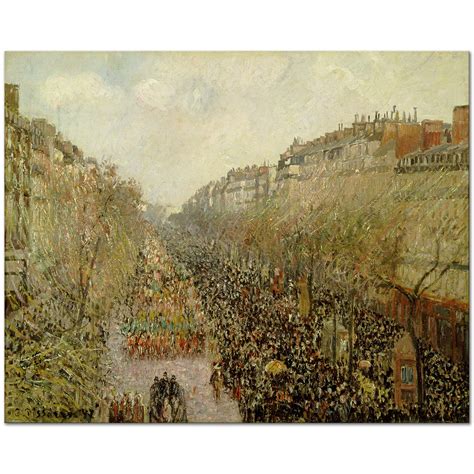 Boulevard Montmartre Mardi Gras By Camille Pissarro As Art Print