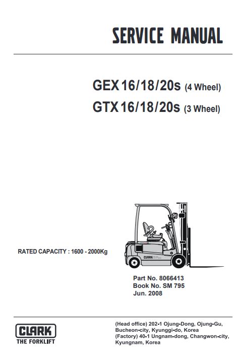 Clark Forklift Gex Gex Gex S Service Repair Manual