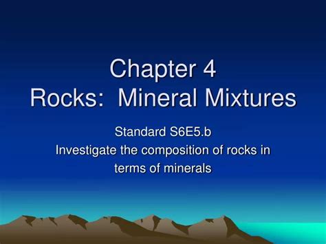 Ppt Chapter 4 Rocks Mineral Mixtures Powerpoint Presentation Free