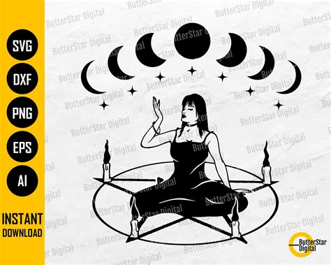 Witch Svg Pentagram Svg Gothic Svg Pagan Svg Ritual Etsy