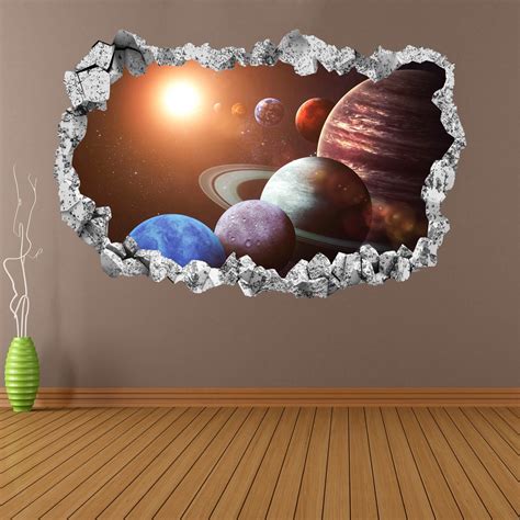 Planets Space Solar System Wall Sticker Mural Decal Print Art Etsy