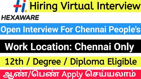 Hexaware Recruitment Hexaware Chennai Jobs Work From Home